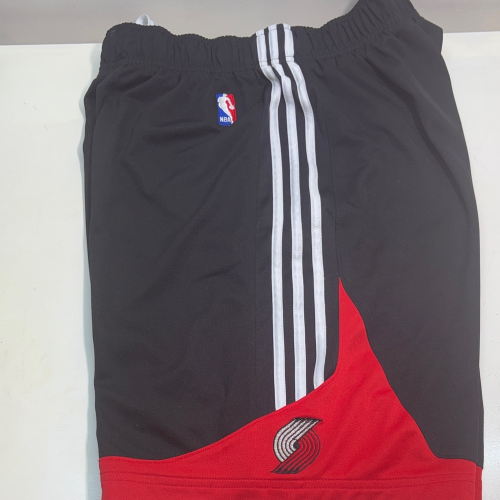NBA Black and Red Portland Trail Blazers Adidas Basketball Shorts